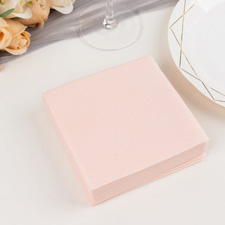 Enhance Your Event Decor with Blush Soft Linen-Feel Airlaid Paper Cocktail Napkins