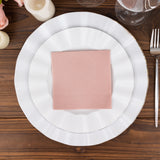 20 Pack | Dusty Rose Soft Linen-Feel Airlaid Paper Cocktail Napkins, Highly Absorbent Disposable