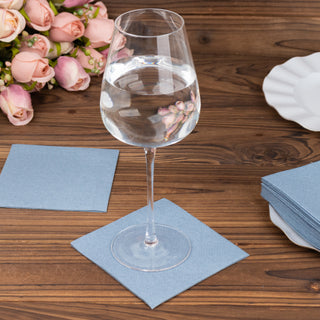 Elevate Your Event with Dusty Blue Soft Linen-Feel Airlaid Paper Napkins