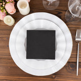 20 Pack | Black Soft Linen-Feel Airlaid Paper Cocktail Napkins, Highly Absorbent Disposable
