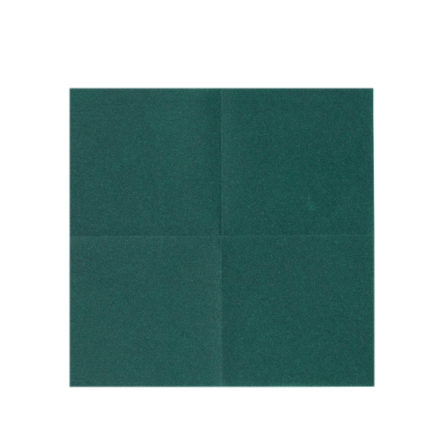 20 Pack | Hunter Emerald Green Soft Linen-Feel Airlaid Paper Cocktail Napkins, Absorbent#whtbkgd