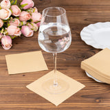 20 Pack | Natural Soft Linen-Feel Airlaid Paper Cocktail Napkins, Highly Absorbent Disposable