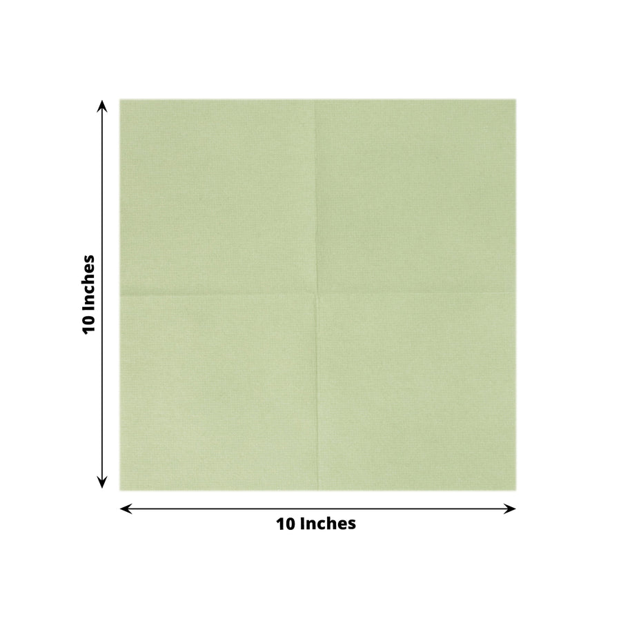 20 Pack Sage Green Soft Linen-Feel Airlaid Paper Cocktail Napkins, Highly Absorbent Disposable
