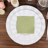 20 Pack Sage Green Soft Linen-Feel Airlaid Paper Cocktail Napkins, Highly Absorbent Disposable