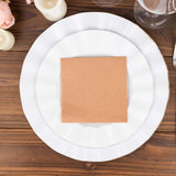 20 Pack Terracotta (Rust) Soft Linen-Feel Airlaid Paper Cocktail Napkins