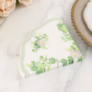 <h3 style="margin-left:0px;"><strong>Elegant Floral White Greenery Scalloped Edge Round Paper Napkins</strong>