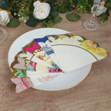 48 Pack Vintage Floral Round Paper Beverage Napkins with Scalloped Edges, Mixed Design 