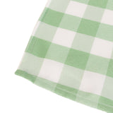 5 Pack White Sage Green Buffalo Plaid Cloth Dinner Napkins, Gingham Style