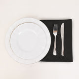 5 Pack Black Cotton Blend Cloth Napkins, Washable Reusable Table Dinner Napkins