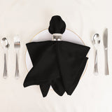 5 Pack Black Cotton Blend Cloth Napkins, Washable Reusable Table Dinner Napkins