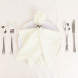 5 Pack Ivory Cotton Blend Cloth Napkins, Washable Reusable Table Dinner Napkins