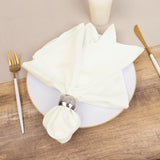 5 Pack Ivory Cotton Blend Cloth Napkins, Washable Reusable Table Dinner Napkins