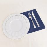 5 Pack Navy Blue Cotton Blend Cloth Napkins, Washable Reusable Table Dinner Napkins