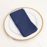 5 Pack Navy Blue Cotton Blend Cloth Napkins, Washable Reusable Table Dinner Napkins