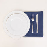 5 Pack Navy Blue Cotton Blend Cloth Napkins, Washable Reusable Table Dinner Napkins