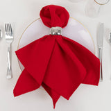 5 Pack Red Cotton Blend Cloth Napkins, Washable Reusable Table Dinner Napkins