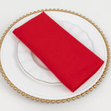 5 Pack Red Cotton Blend Cloth Napkins, Washable Reusable Table Dinner Napkins