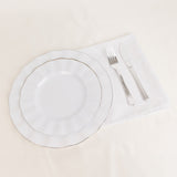 5 Pack White Cotton Blend Cloth Napkins, Washable Reusable Table Dinner Napkins