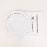 5 Pack White Cotton Blend Cloth Napkins, Washable Reusable Table Dinner Napkins