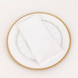 5 Pack White Cotton Blend Cloth Napkins, Washable Reusable Table Dinner Napkins