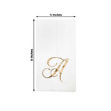 100 Paper Dinner Napkins White with Gold Foil Monogram