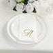 100 Paper Dinner Napkins White with Gold Foil Monogram