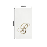 100 Paper Dinner Napkins White with Gold Foil Monogram