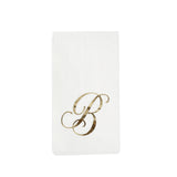 100 Paper Dinner Napkins White with Gold Foil Monogram#whtbkgd