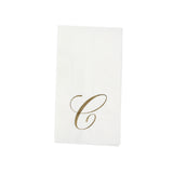 100 Paper Dinner Napkins White with Gold Foil Monogram#whtbkgd