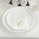 100 Paper Dinner Napkins White with Gold Foil Monogram