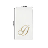 100 Paper Dinner Napkins White with Gold Foil Monogram