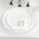 100 Paper Dinner Napkins White with Gold Foil Monogram
