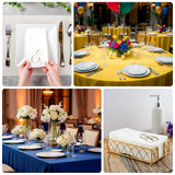 Elegant event table settings with floral arrangements and decorative details.