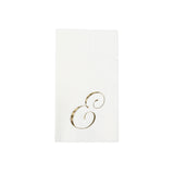 100 Paper Dinner Napkins White with Gold Foil Monogram#whtbkgd