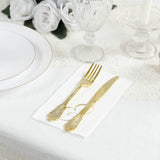 100 Paper Dinner Napkins White with Gold Foil Monogram