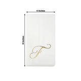 100 Paper Dinner Napkins White with Gold Foil Monogram
