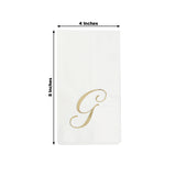 100 Paper Dinner Napkins White with Gold Foil Monogram