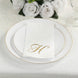 100 Paper Dinner Napkins White with Gold Foil Monogram