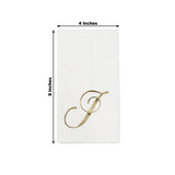 100 Paper Dinner Napkins White with Gold Foil Monogram