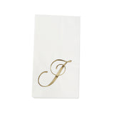 100 Paper Dinner Napkins White with Gold Foil Monogram#whtbkgd
