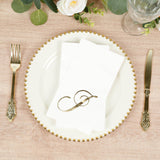 100 Paper Dinner Napkins White with Gold Foil Monogram
