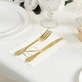 100 Paper Dinner Napkins White with Gold Foil Monogram