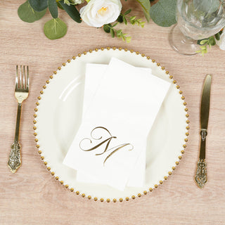 Gold Foil Monogram "M" Paper Dinner Napkins
