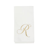 100 Paper Dinner Napkins White with Gold Foil Monogram#whtbkgd