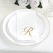 100 Paper Dinner Napkins White with Gold Foil Monogram