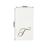 100 Paper Dinner Napkins White with Gold Foil Monogram