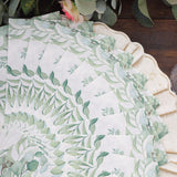 20 Pack Green Eucalyptus Leaf Print Disposable Napkins, Soft 2-Ply Boho Style Paper Dinner Napkins