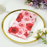 50 Pack Red Pink Rose Floral Design Disposable Paper Napkins Soft 2-Ply Elegant Floral Garden Dinner