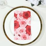 50 Pack Red Pink Rose Floral Design Disposable Paper Napkins Soft 2-Ply Elegant Floral Garden Dinner