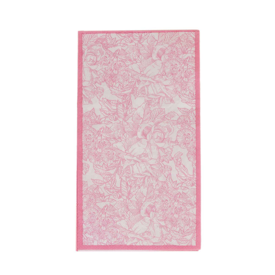 25 Pack Pink Disposable Party Napkins with Vintage Floral Print#whtbkgd